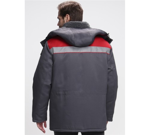 Куртка зимняя для бригадира NEW (тк.Смесовая,210), т.серый/красный Куртка зимняя для бригадира NEW (тк.Смесовая,210), т.серый/красный