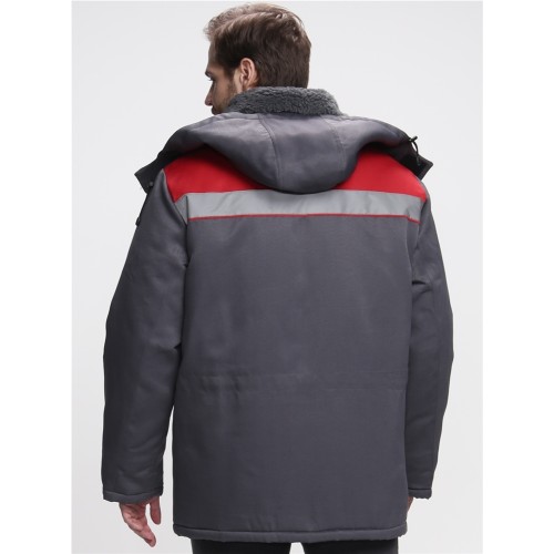 Куртка зимняя для бригадира NEW (тк.Смесовая,210), т.серый/красный Куртка зимняя для бригадира NEW (тк.Смесовая,210), т.серый/красный