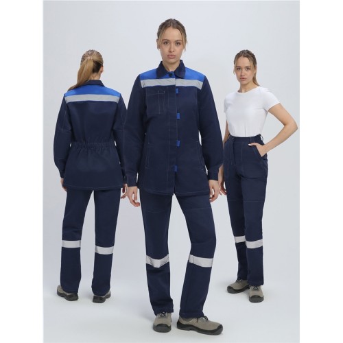 Костюм женский Весна-1 СОП CH (тк.Смесовая,210) брюки, т.синий/васильковый Костюм женский Весна-1 СОП CH (тк.Смесовая,210) брюки, т.синий/васильковый