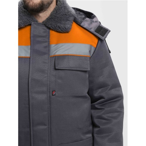Куртка зимняя для бригадира NEW (тк.Смесовая,210), т.серый/оранжевый Куртка зимняя для бригадира NEW (тк.Смесовая,210), т.серый/оранжевый