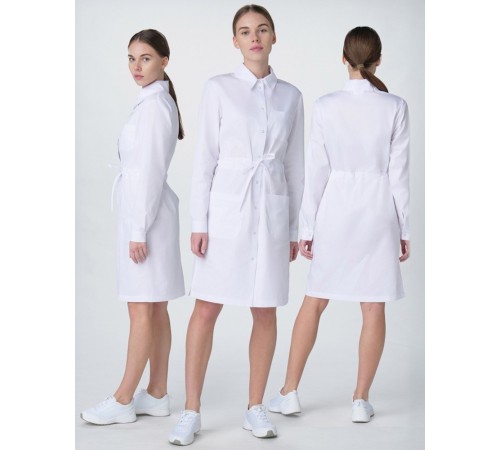 Халат женский Сансара-001 (тк.Смесовая,160) MedLine, белый Халат женский Сансара-001 (тк.Смесовая,160) MedLine, белый