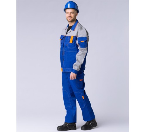 Костюм Союз-Профессионал-1 (тк.Балтекс,240) брюки, васильковый/св.серый/оранжевый Костюм Союз-Профессионал-1 (тк.Балтекс,240) брюки, васильковый/св.серый/оранжевый