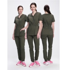 Костюм женский хирургический Модерн-004 (тк.Стрейч,120) MedLine, хаки