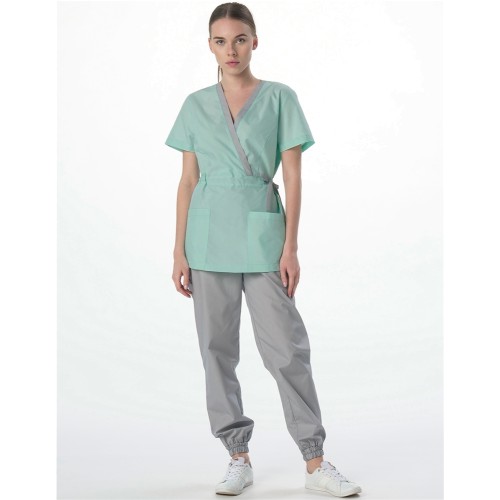 Костюм женский Симпл-001 (тк.Смесовая,120) MedLine, серый/мятный-74 Костюм женский Симпл-001 (тк.Смесовая,120) MedLine, серый/мятный-74