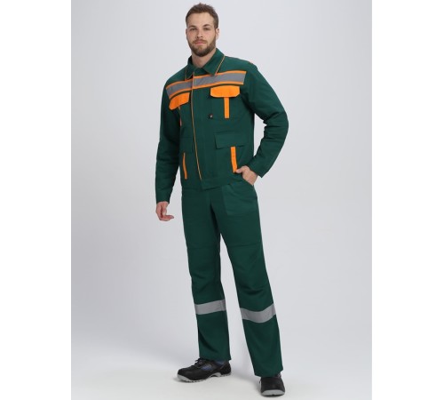 Костюм для ИТР СОП IMP (тк.Саржа,250) брюки, т.зеленый/оранжевый Костюм для ИТР СОП IMP (тк.Саржа,250) брюки, т.зеленый/оранжевый