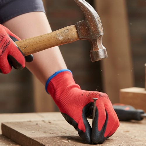 Перчатки ProfLineSpecialist нейлоновые с Н-покрытием, красный