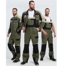 Костюм Вектрон-2 (тк.Смесовая МВО,240) п/к, хаки/черный/бежевый