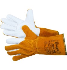 Argon Welder Краги из спилка с ладонью из белой кожи
