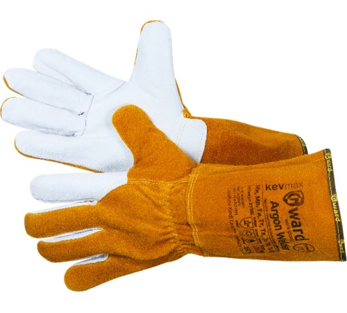 Argon Welder Краги из спилка с ладонью из белой кожи Argon Welder Краги из спилка с ладонью из белой кожи