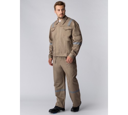 Костюм Респект (тк.Саржа,250) брюки, бежевый/коричневый Костюм Респект (тк.Саржа,250) брюки, бежевый/коричневый