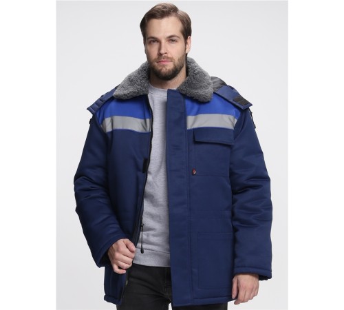 Куртка зимняя Бригада NEW (тк.Смесовая,210), т.синий/васильковый Куртка зимняя Бригада NEW (тк.Смесовая,210), т.синий/васильковый
