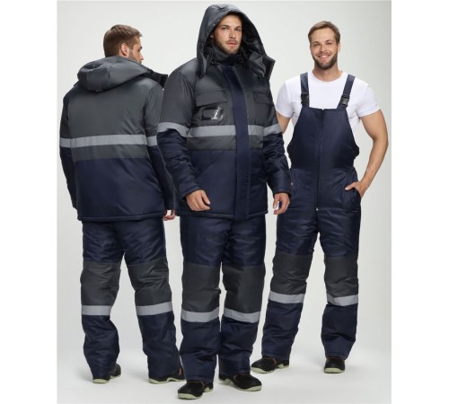 Костюм зимний Мегрес-2 СОП (тк.OxLine,90) п/к, т.серый/т.синий