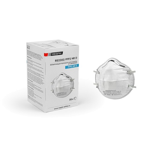 Респиратор чашеобразный RESPIK® RS2202 без клапана, FFP2 (20 шт) Респиратор чашеобразный RESPIK® RS2202 без клапана, FFP2 (20 шт)