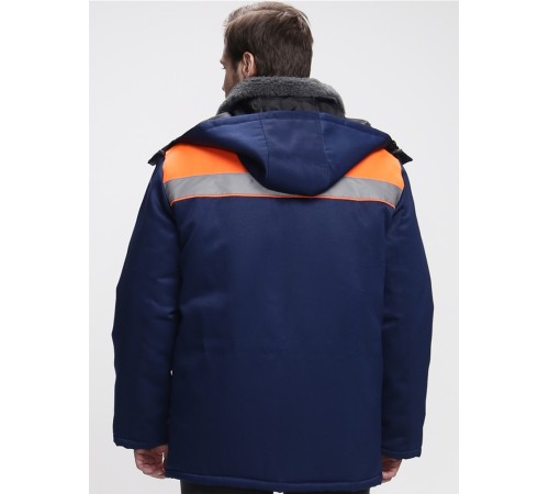Куртка зимняя для бригадира NEW (тк.Смесовая,210), т.синий/оранжевый Куртка зимняя для бригадира NEW (тк.Смесовая,210), т.синий/оранжевый