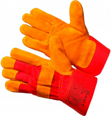 Ural Перчатки комбинированные из спилка оранжевого цвета Ural Перчатки комбинированные из спилка оранжевого цвета