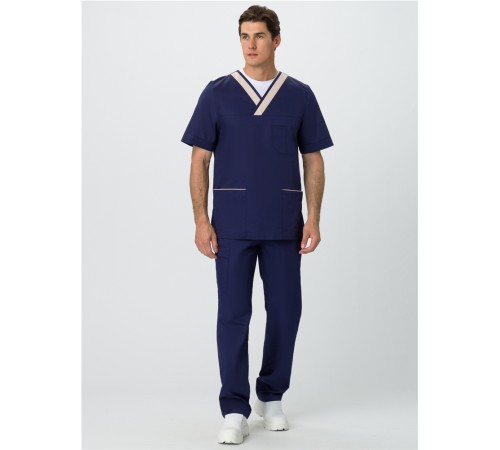 Костюм мужской Симпл-001 (тк.Смесовая,120) MedLine, т.синий/бежевый Костюм мужской Симпл-001 (тк.Смесовая,120) MedLine, т.синий/бежевый