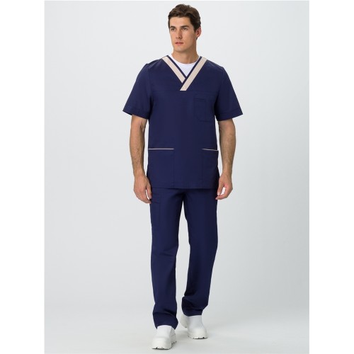 Костюм мужской Симпл-001 (тк.Смесовая,120) MedLine, т.синий/бежевый Костюм мужской Симпл-001 (тк.Смесовая,120) MedLine, т.синий/бежевый