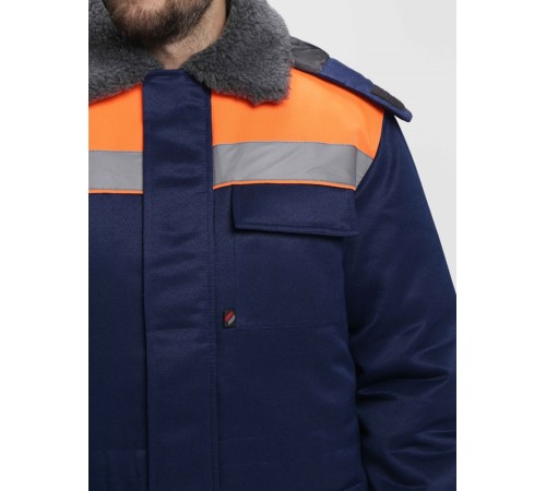 Куртка зимняя для бригадира NEW (тк.Смесовая,210), т.синий/оранжевый Куртка зимняя для бригадира NEW (тк.Смесовая,210), т.синий/оранжевый
