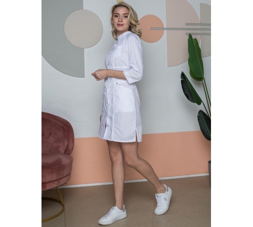 Халат женский Симпл-001 (тк.Смесовая,120) MedLine, белый Халат женский Симпл-001 (тк.Смесовая,120) MedLine, белый