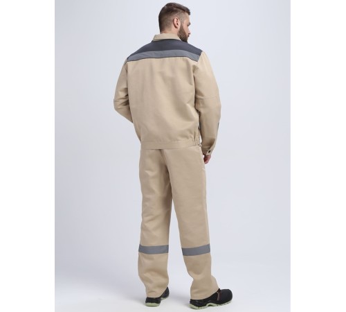 Костюм Лигор-1 СОП (тк.Смесовая,210) брюки, бежевый/т.серый