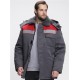 Куртка зимняя для бригадира NEW (тк.Смесовая,210), т.серый/красный