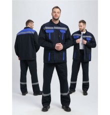Костюм для ИТР СОП UZ (тк.Саржа,250) брюки, т.синий/васильковый