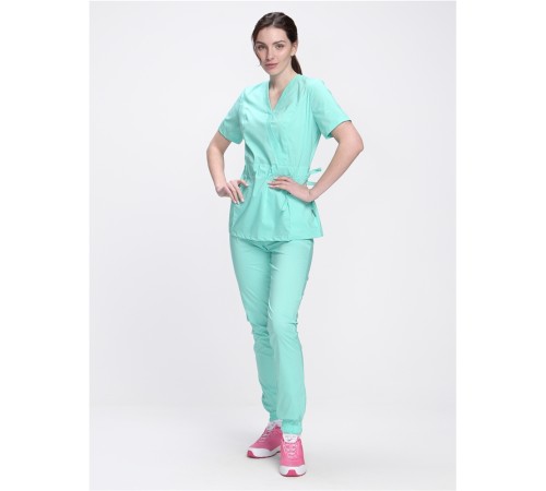 Костюм женский хирургический Модерн-004 (тк.Стрейч,120) MedLine, мятный Костюм женский хирургический Модерн-004 (тк.Стрейч,120) MedLine, мятный