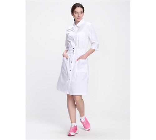 Халат женский Симпл-004 (тк.Смесовая,120) MedLine, белый Халат женский Симпл-004 (тк.Смесовая,120) MedLine, белый