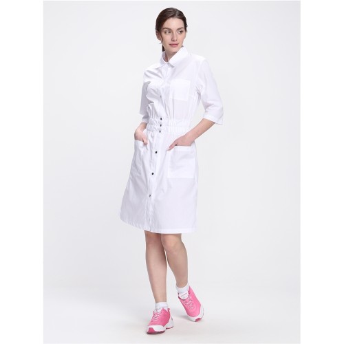 Халат женский Симпл-004 (тк.Смесовая,120) MedLine, белый Халат женский Симпл-004 (тк.Смесовая,120) MedLine, белый