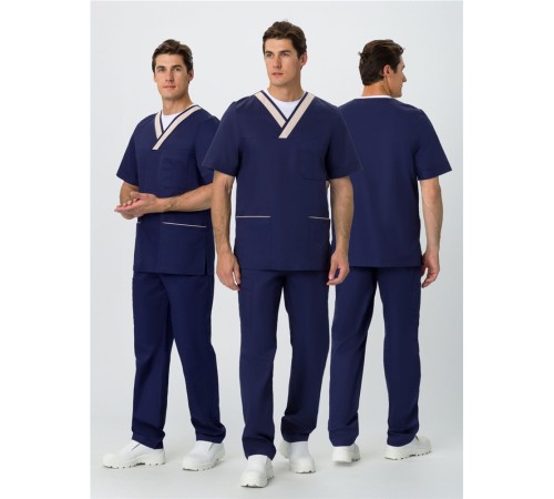 Костюм мужской Симпл-001 (тк.Смесовая,120) MedLine, т.синий/бежевый Костюм мужской Симпл-001 (тк.Смесовая,120) MedLine, т.синий/бежевый