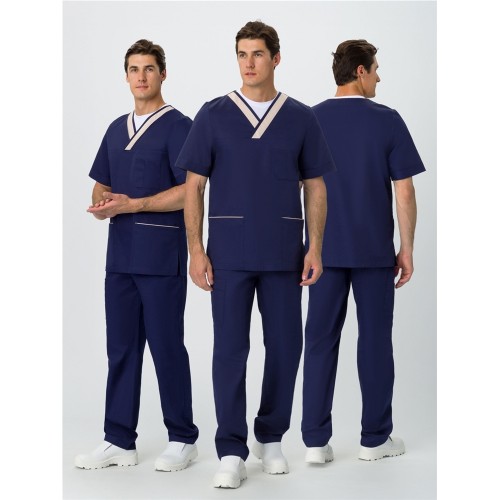 Костюм мужской Симпл-001 (тк.Смесовая,120) MedLine, т.синий/бежевый Костюм мужской Симпл-001 (тк.Смесовая,120) MedLine, т.синий/бежевый
