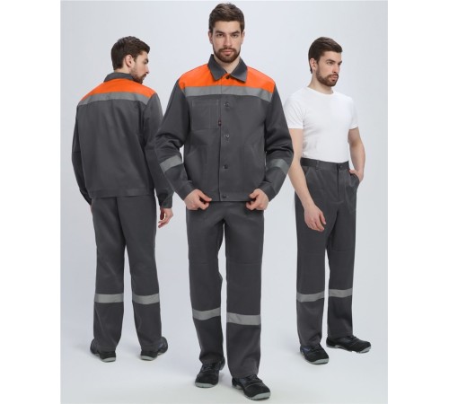 Костюм Лигор-1 СОП (тк.Смесовая,210) брюки, т.серый/оранжевый Костюм Лигор-1 СОП (тк.Смесовая,210) брюки, т.серый/оранжевый