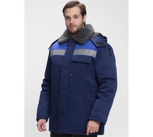 Куртка зимняя Бригада NEW (тк.Смесовая,210), т.синий/васильковый Куртка зимняя Бригада NEW (тк.Смесовая,210), т.синий/васильковый