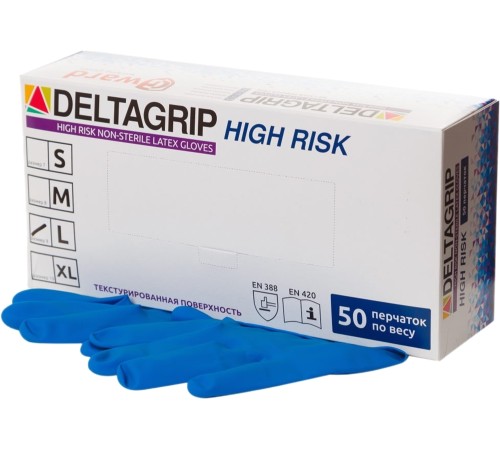 DELTAGRIP High Risk Перчатки латексные неопудренные DELTAGRIP High Risk Перчатки латексные неопудренные