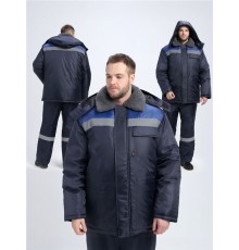 Куртка зимняя для бригадира NEW (тк.Оксфорд), т.синий/васильковый