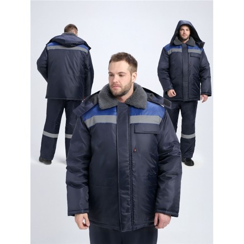 Куртка зимняя для бригадира NEW (тк.Оксфорд), т.синий/васильковый Куртка зимняя для бригадира NEW (тк.Оксфорд), т.синий/васильковый