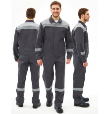 Костюм Липецк-1 СОП CH (тк.Смесовая,280) брюки, т.серый/св.серый