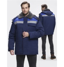 87487782 Куртка зимняя Бригада NEW (тк.Смесовая,210), т.синий/васильковый