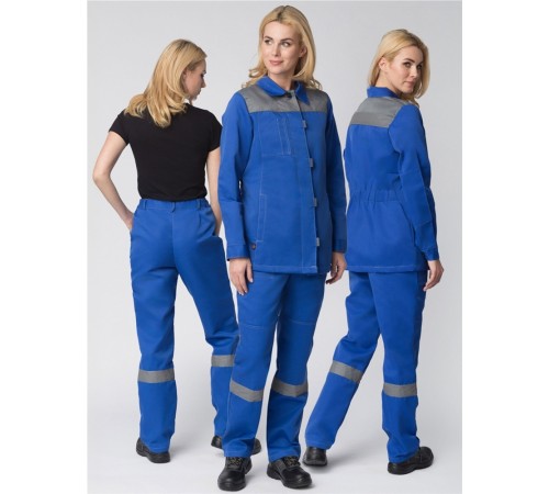 Костюм женский Весна-1 СОП CH (тк.Смесовая,210) брюки, васильковый/серый Костюм женский Весна-1 СОП CH (тк.Смесовая,210) брюки, васильковый/серый