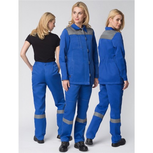 Костюм женский Весна-1 СОП CH (тк.Смесовая,210) брюки, васильковый/серый Костюм женский Весна-1 СОП CH (тк.Смесовая,210) брюки, васильковый/серый
