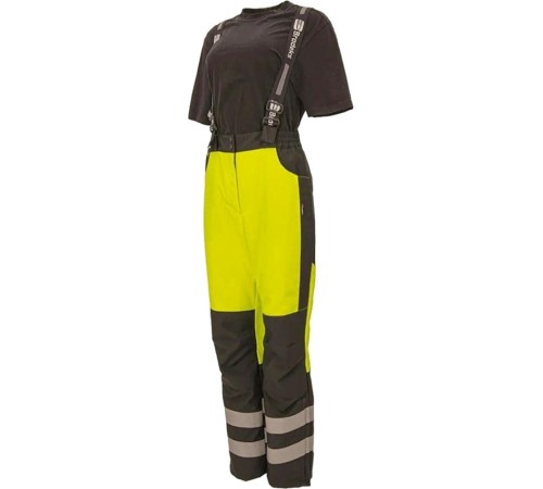 Брюки зимние сигнальные женские Brodeks KW330, цвет жёлтый, чёрный Брюки зимние сигнальные женские Brodeks KW330, цвет жёлтый, чёрный