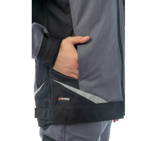 Куртка летняя мужская Brodeks KS202-C, 100% ХБ, цвет графит серый, чёрный Куртка летняя мужская Brodeks KS202-C, 100% ХБ, цвет графит серый, чёрный
