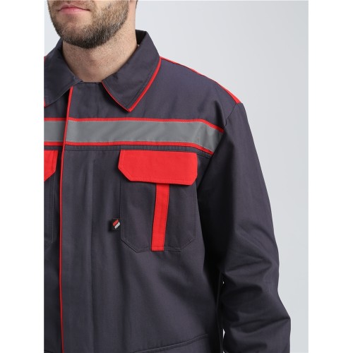 Костюм для ИТР СОП UZ (тк.Саржа,250) брюки, т.серый/красный Костюм для ИТР СОП UZ (тк.Саржа,250) брюки, т.серый/красный
