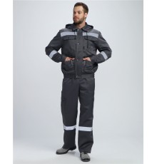 Костюм Титан-2 СОП с капюшоном CH (тк. Смесовая, 210) п/к, т.серый/св.серый