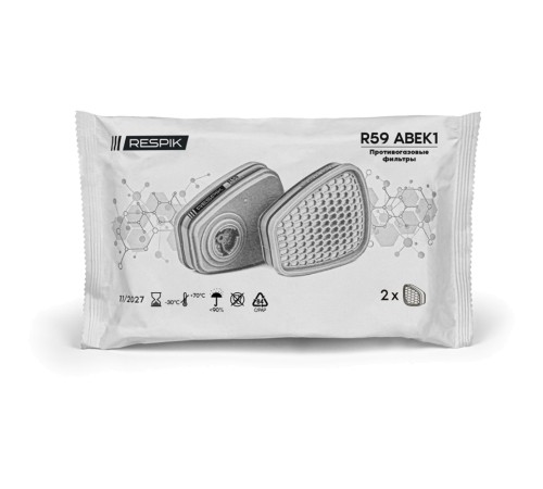 Фильтр противогазовый RESPIK® R59 А1В1Е1К1 (2 шт) Фильтр противогазовый RESPIK® R59 А1В1Е1К1 (2 шт)