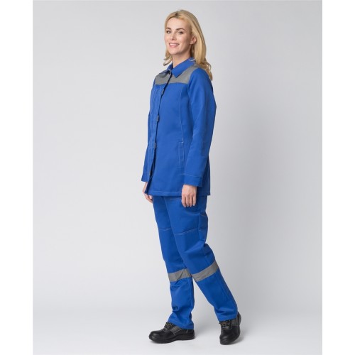 Костюм женский Весна-1 СОП NEW (тк.Смесовая,210) брюки, васильковый/серый Костюм женский Весна-1 СОП NEW (тк.Смесовая,210) брюки, васильковый/серый