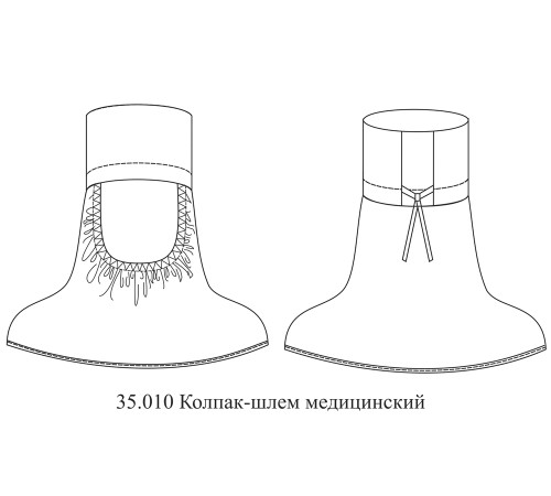 Подшлемник балаклава ХАССП с пелериной (тк.Оптима), белый Подшлемник балаклава ХАССП с пелериной (тк.Оптима), белый