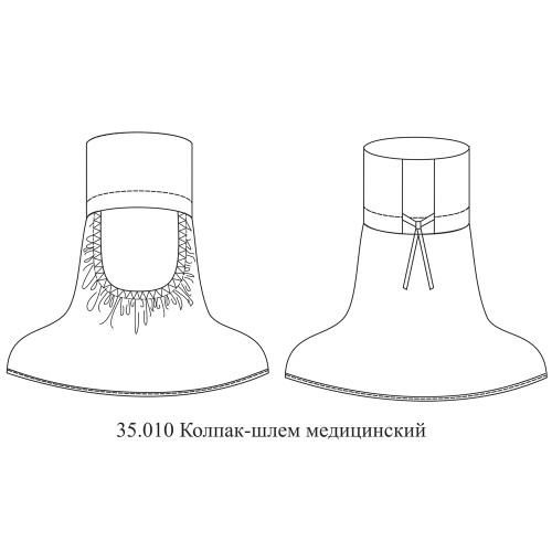 Подшлемник балаклава ХАССП с пелериной (тк.Оптима), белый Подшлемник балаклава ХАССП с пелериной (тк.Оптима), белый