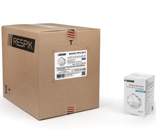 Респиратор чашеобразный RESPIK® RS2202 без клапана, FFP2 (20 шт) Респиратор чашеобразный RESPIK® RS2202 без клапана, FFP2 (20 шт)