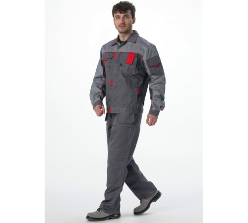 Костюм Союз-Профессионал-2 (тк.Балтекс,240) п/к, т.серый/св.серый/красный Костюм Союз-Профессионал-2 (тк.Балтекс,240) п/к, т.серый/св.серый/красный